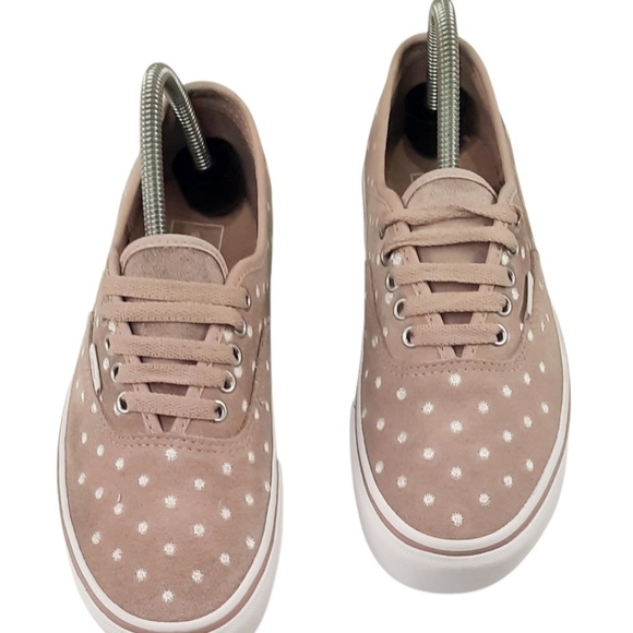 Vans Authentic Platform Suede Polka Dot Shadow Pink-Tan Shoes Size 8 Women's - Picture 3 of 5